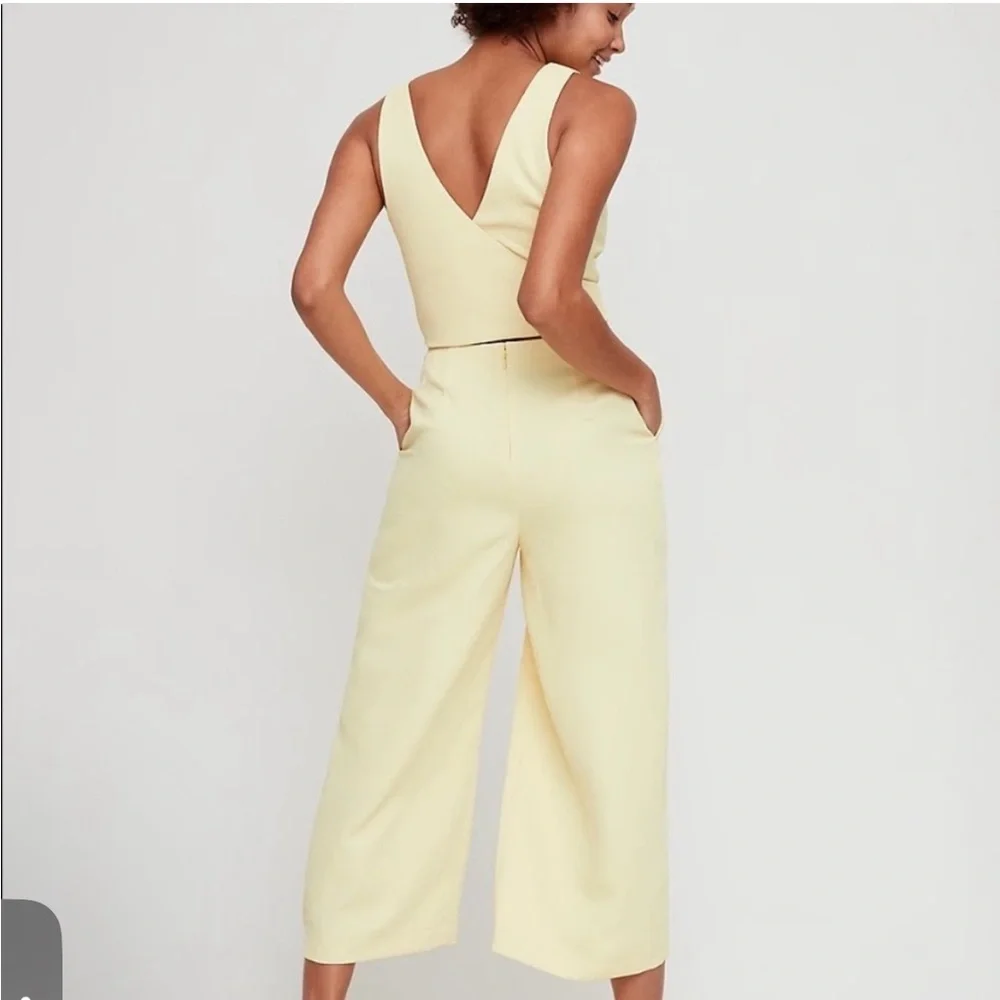 Aritzia Wilfred Coulement Open Back Jumpsuit Lemon Meringue. Size 4 - Picture 2 of 16